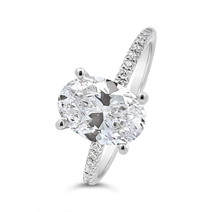 One Piece Casting Pave Diamond Engagement Ring - The Diamond Guys