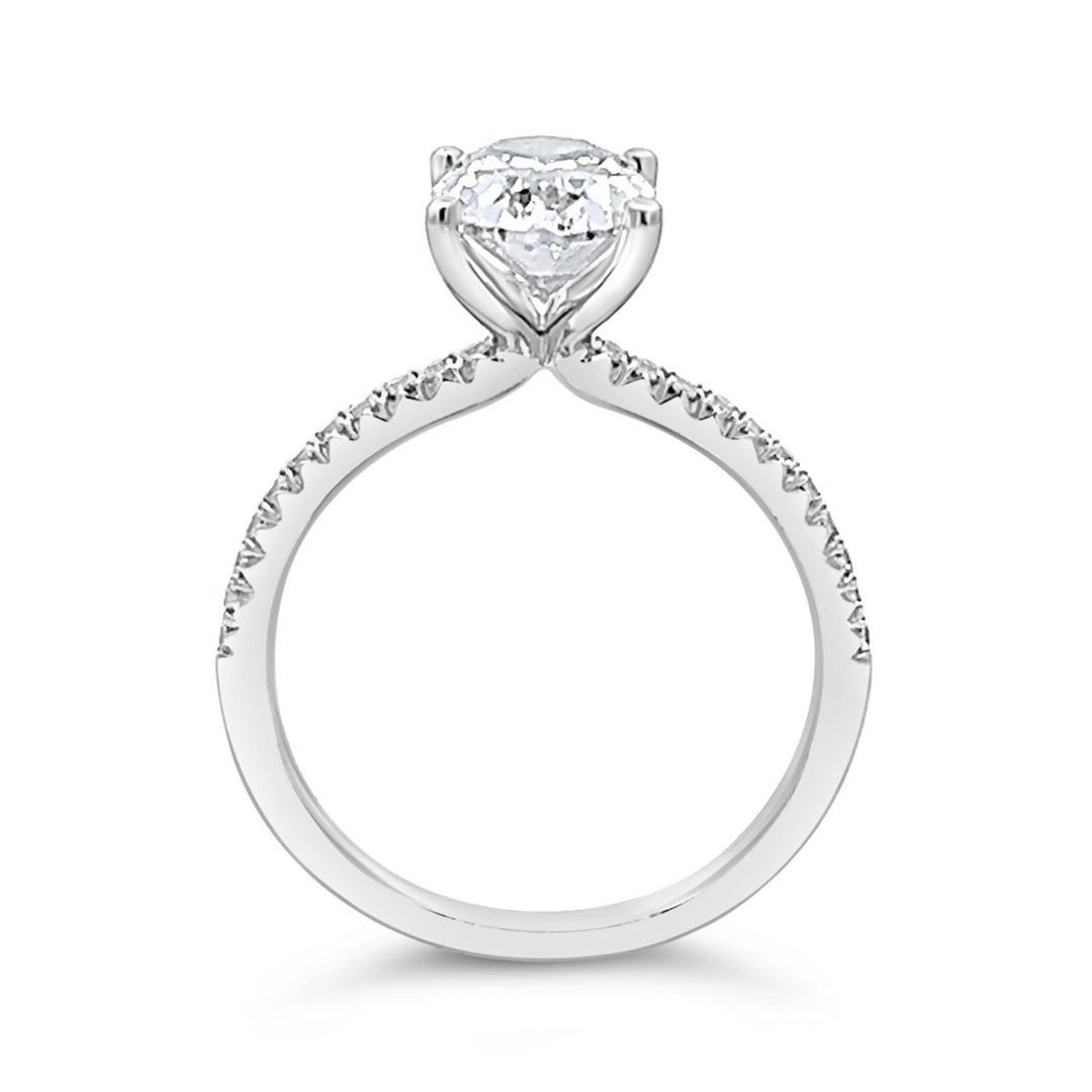 One Piece Casting Pave Diamond Engagement Ring - The Diamond Guys