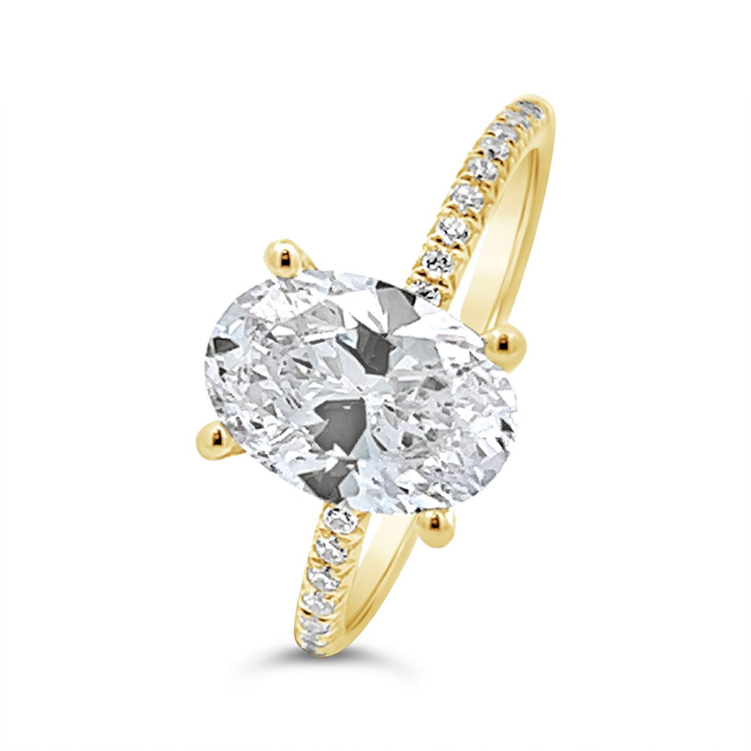One Piece Casting Pave Diamond Engagement Ring - The Diamond Guys