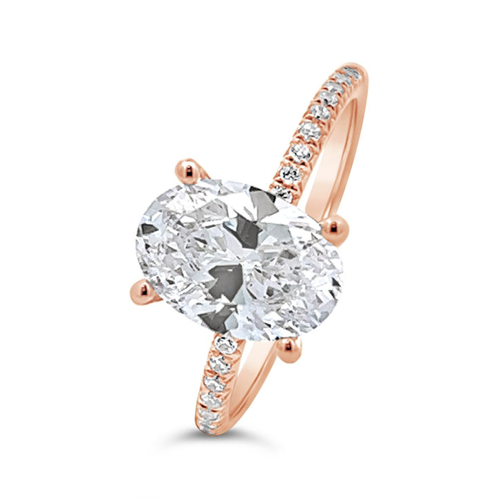 One Piece Casting Pave Diamond Engagement Ring - The Diamond Guys