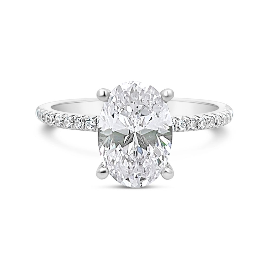 One Piece Casting Pave Diamond Engagement Ring - The Diamond Guys