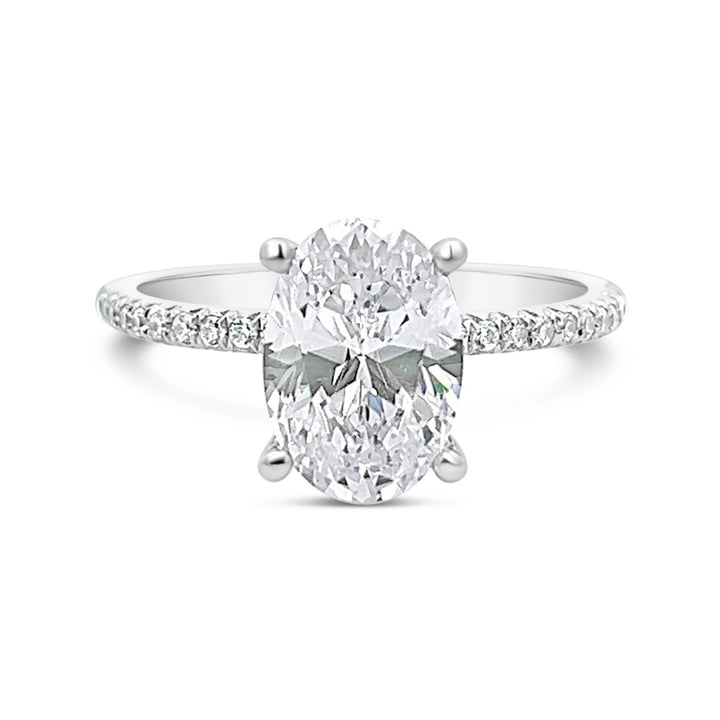 One Piece Casting Pave Diamond Engagement Ring - The Diamond Guys