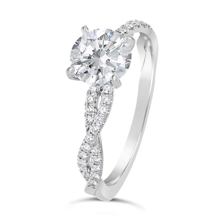 Cross Over Diamond Engagement Ring - The Diamond Guys