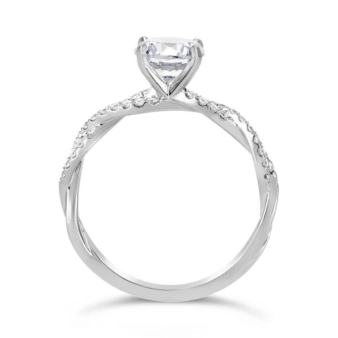 Cross Over Diamond Engagement Ring - The Diamond Guys