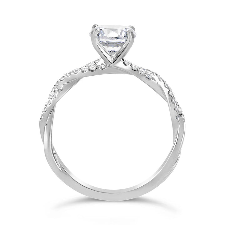 Cross Over Diamond Engagement Ring - The Diamond Guys