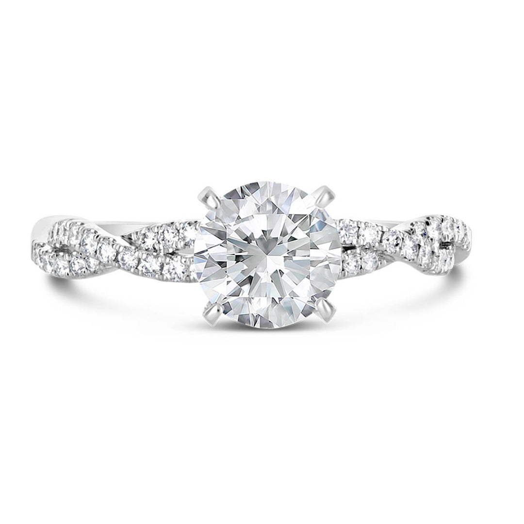 Cross Over Diamond Engagement Ring - The Diamond Guys