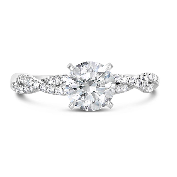 Cross Over Diamond Engagement Ring - The Diamond Guys