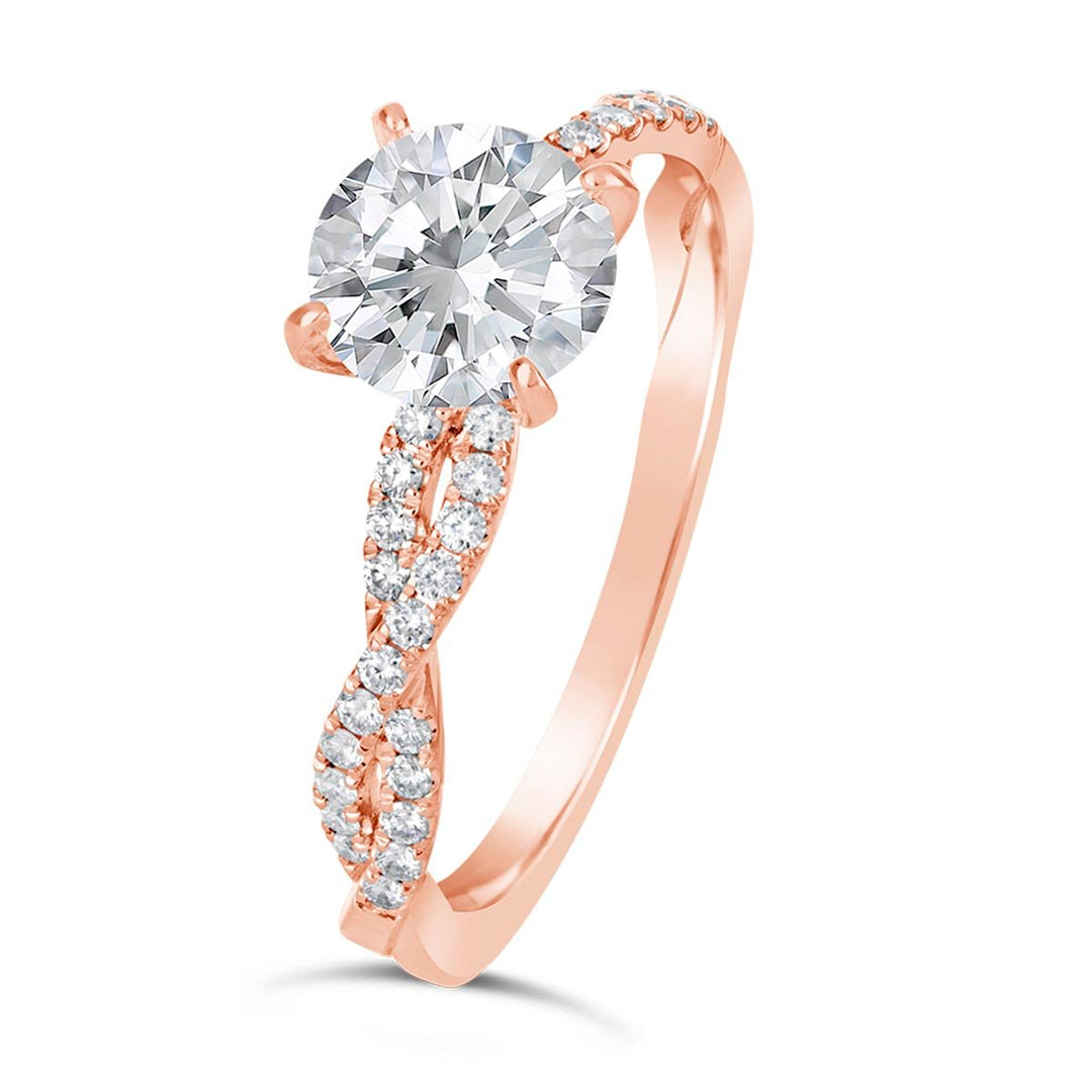 Cross Over Diamond Engagement Ring - The Diamond Guys