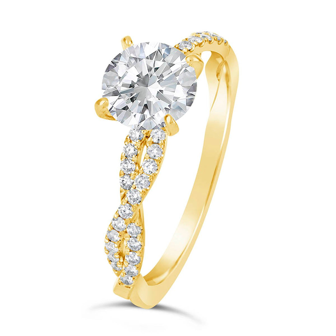 Cross Over Diamond Engagement Ring - The Diamond Guys