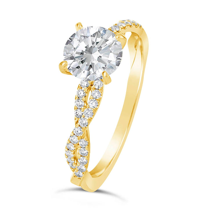 Cross Over Diamond Engagement Ring - The Diamond Guys