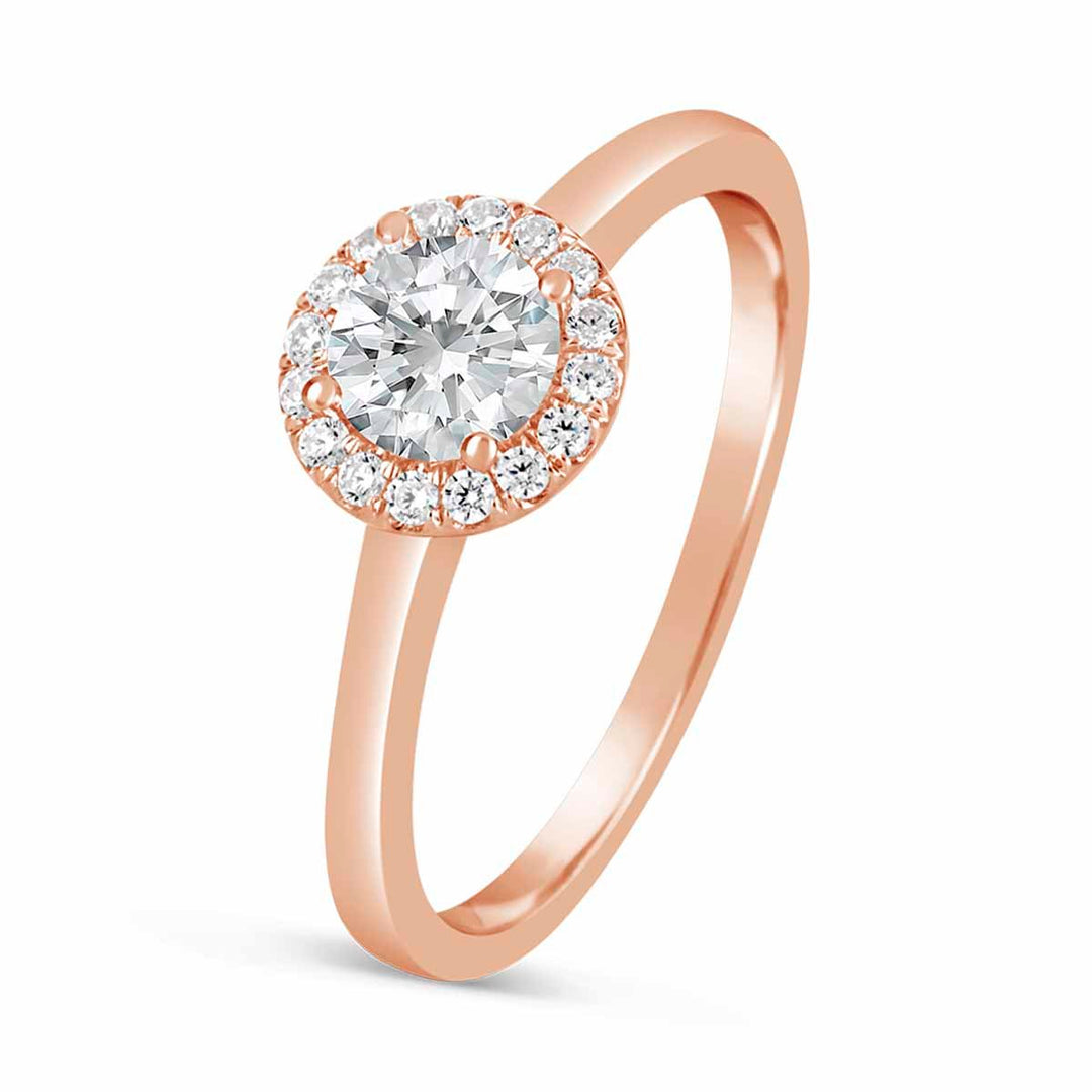 Modern Diamond Halo Engagement Ring - The Diamond Guys