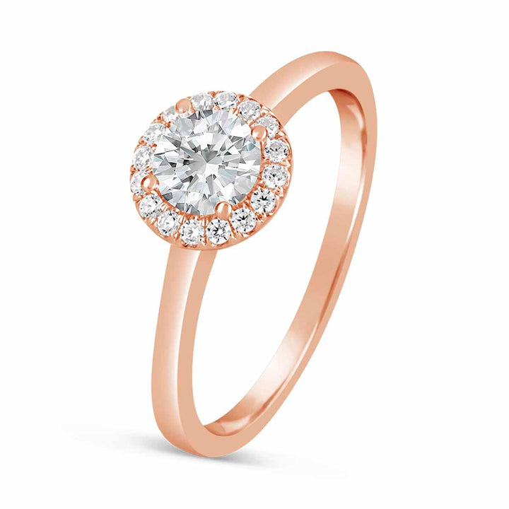 Modern Diamond Halo Engagement Ring - The Diamond Guys