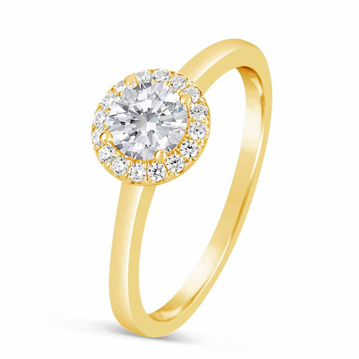 Modern Diamond Halo Engagement Ring - The Diamond Guys