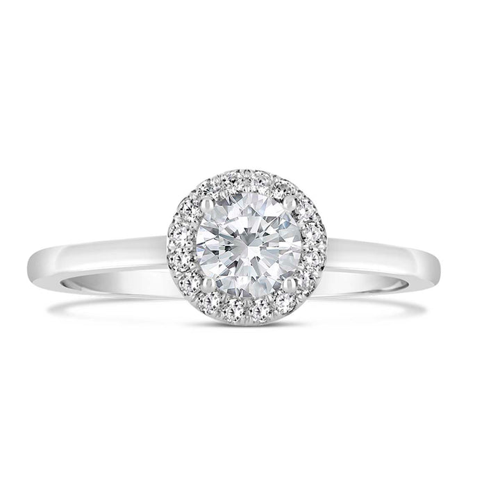 Modern Diamond Halo Engagement Ring - The Diamond Guys