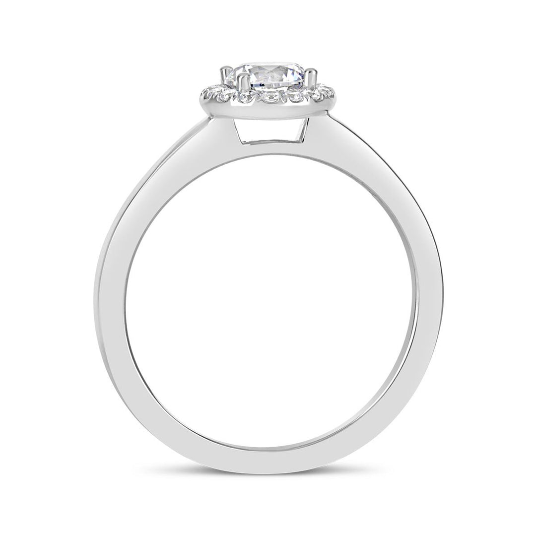 Modern Diamond Halo Engagement Ring - The Diamond Guys