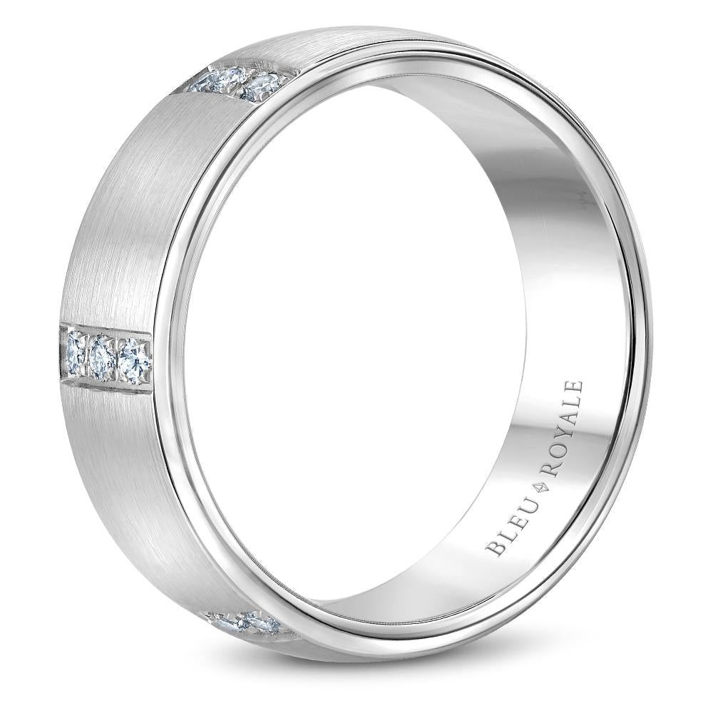 Bleu Royale Gold Men's Diamond Band - RYL-008WD75