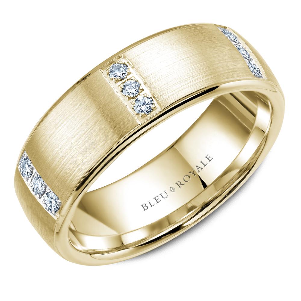 Bleu Royale Gold Men's Diamond Band - RYL-008WD75