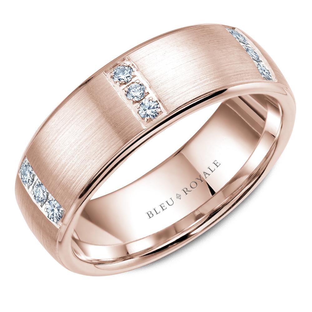 Bleu Royale Gold Men's Diamond Band - RYL-008WD75