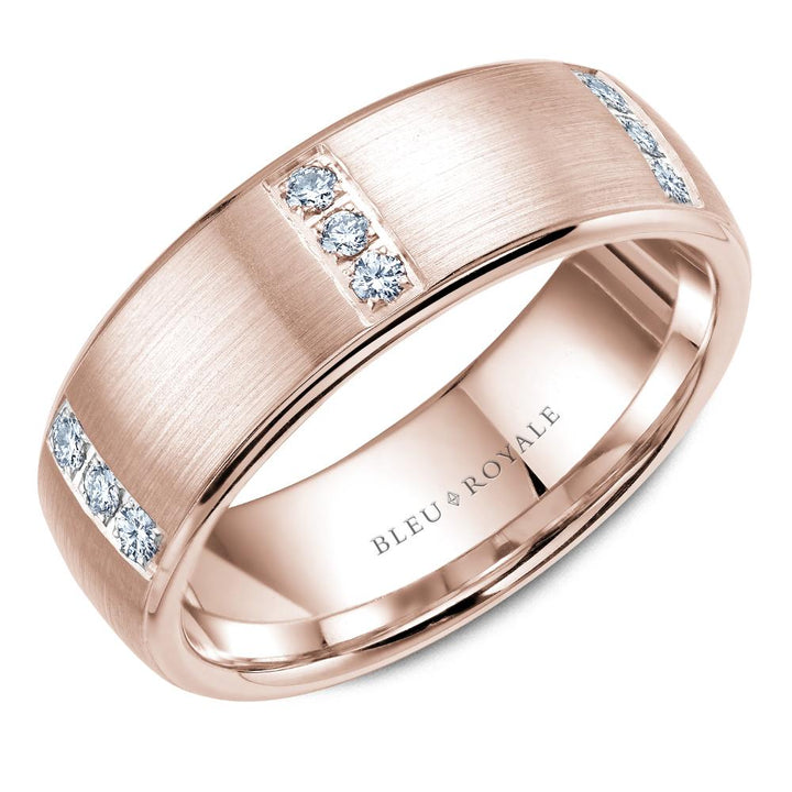 Bleu Royale Gold Men's Diamond Band - RYL-008WD75