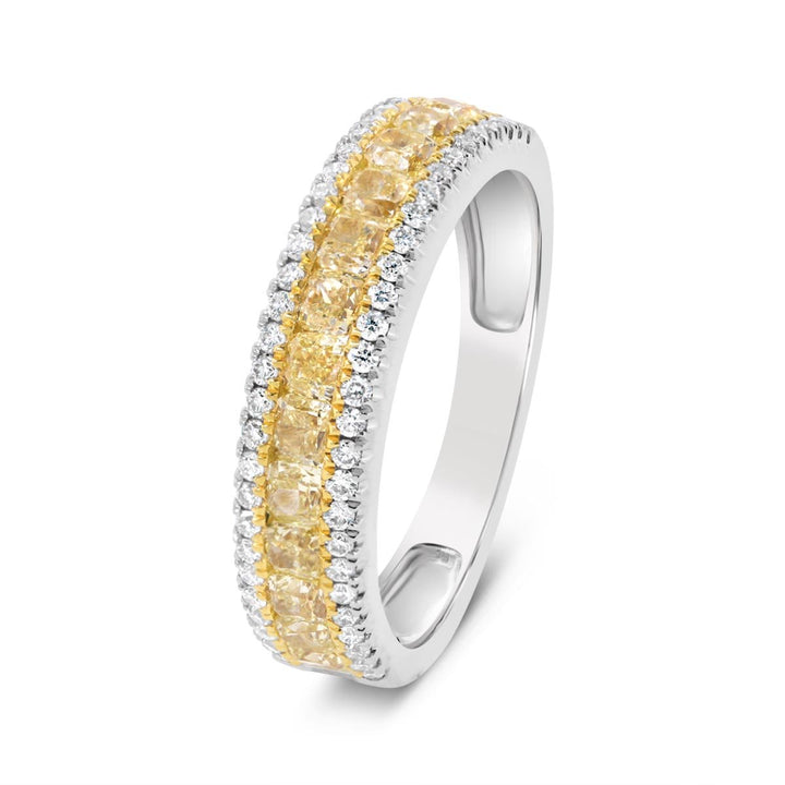 18K White & Yellow Gold Yellow & White Diamond Ring - GR16413 - The Diamond Guys