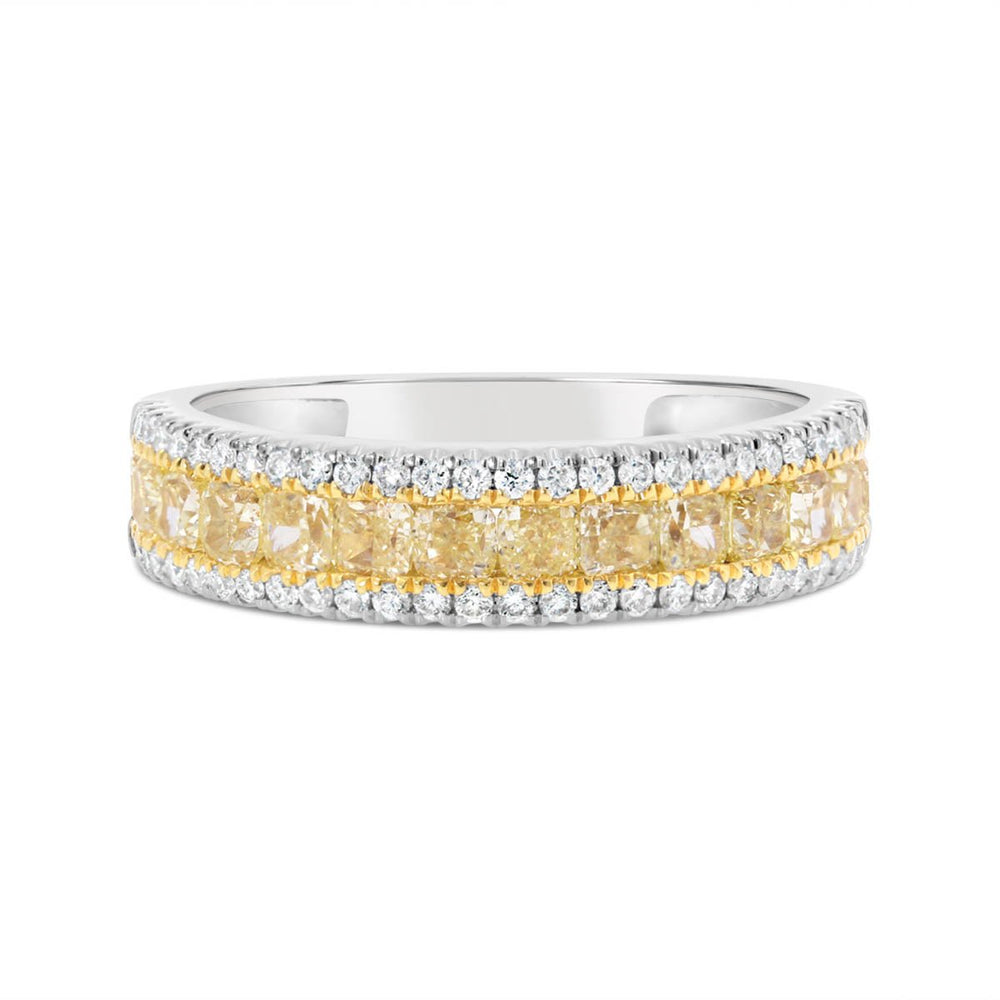 18K White & Yellow Gold Yellow & White Diamond Ring - GR16413 - The Diamond Guys