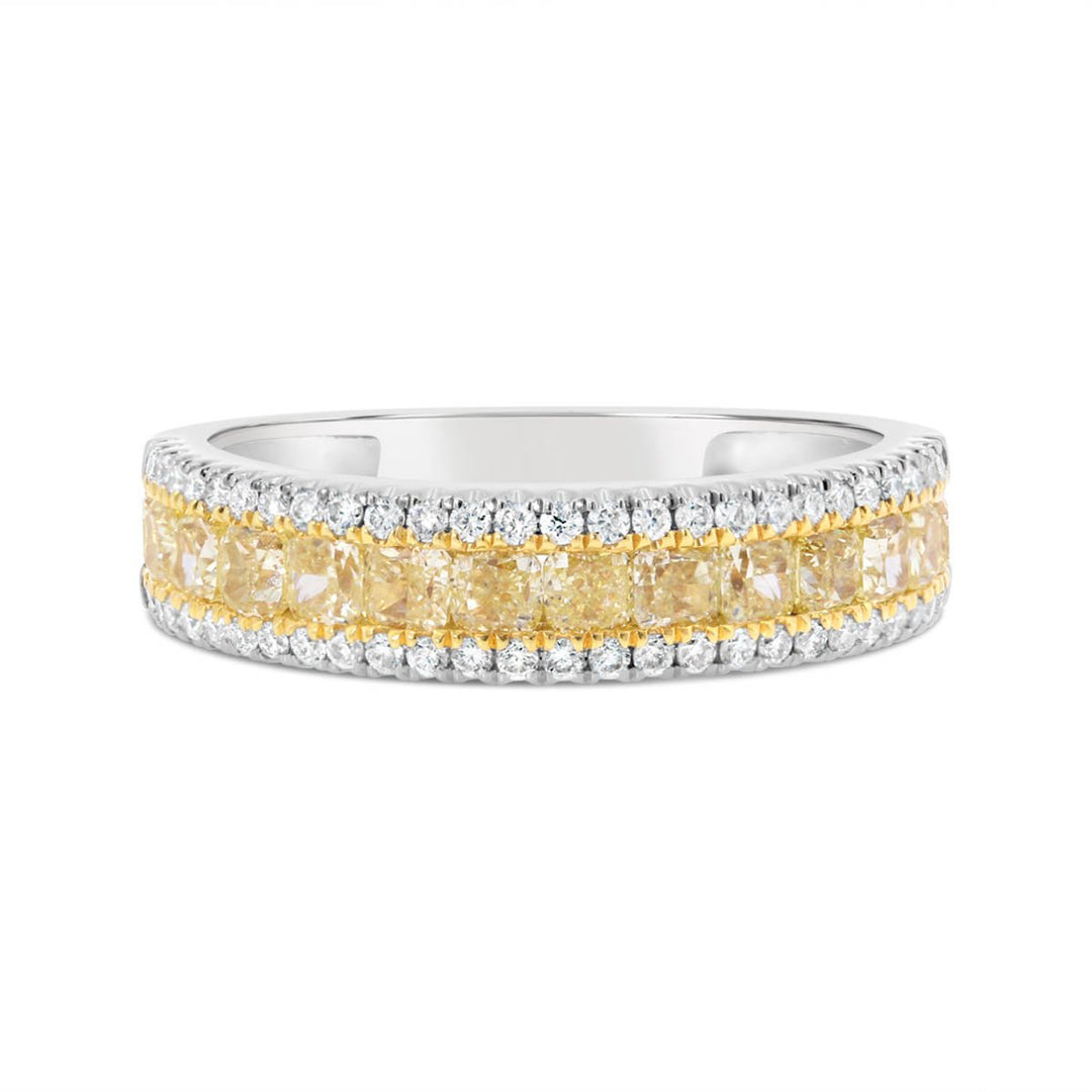 18K White & Yellow Gold Yellow & White Diamond Ring - GR16413 - The Diamond Guys