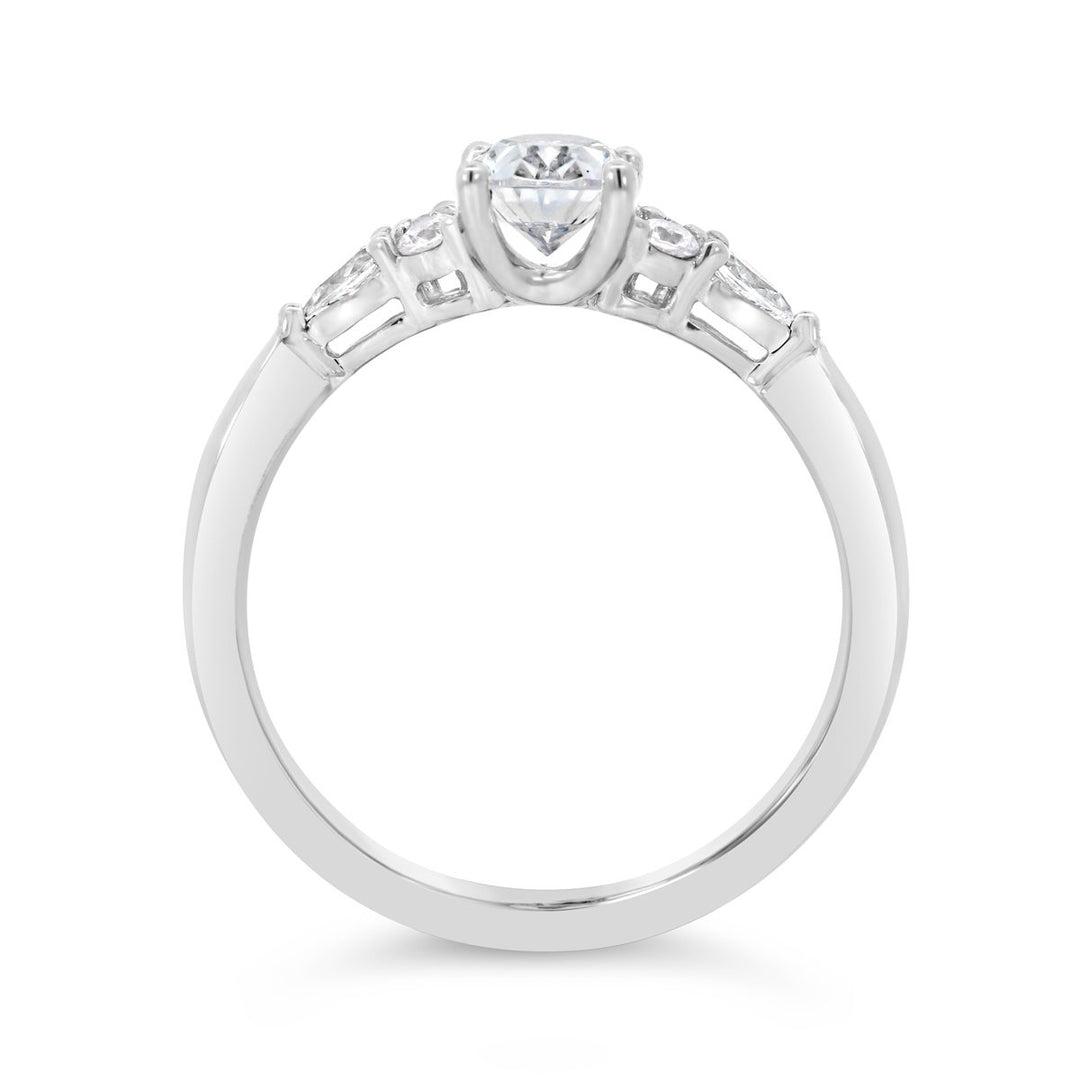 Cluster Side Stone Diamond Engagement Ring - YJC5509R