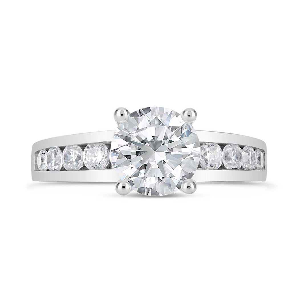 Diamond Channel Set Engagement Ring - The Diamond Guys