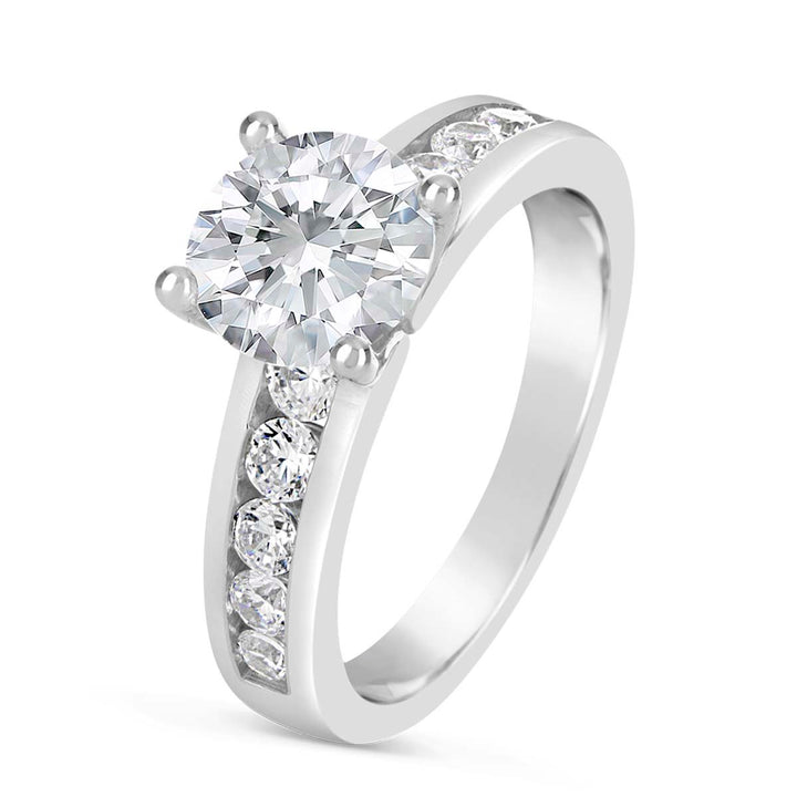 Diamond Channel Set Engagement Ring - The Diamond Guys