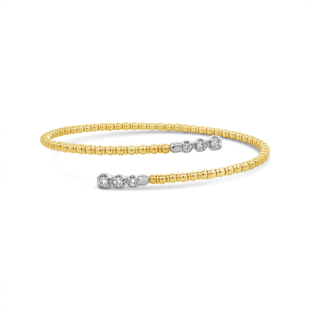 Yellow & White Gold Diamond Bangle - BDD4672