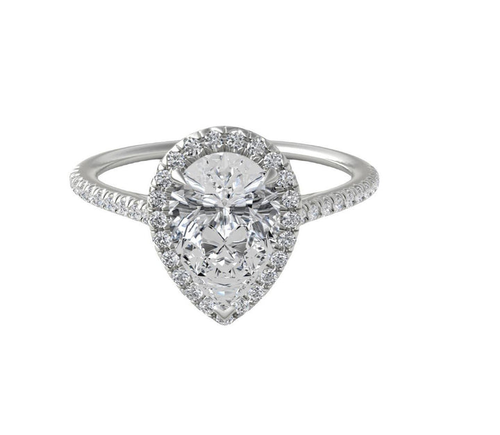 Naledi Pear shaped Halo Diamond Engagement Ring