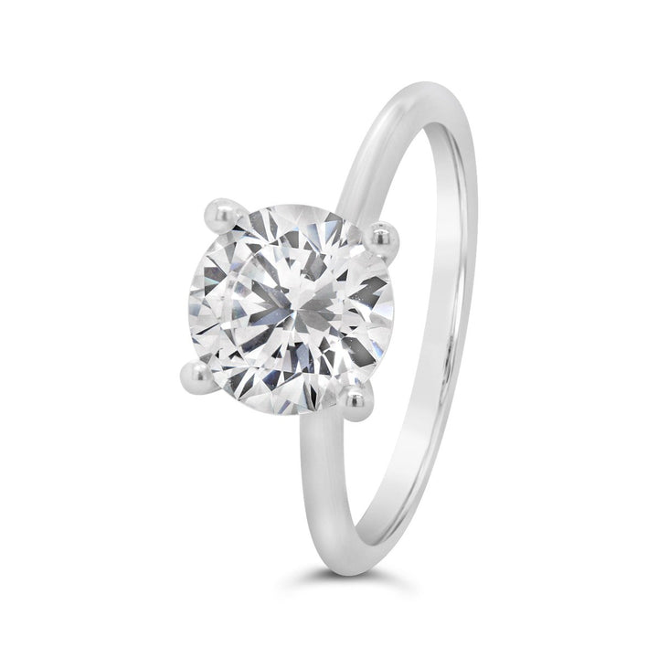 Solitaire Engagement Ring with Peek-a-boo Accent Stones