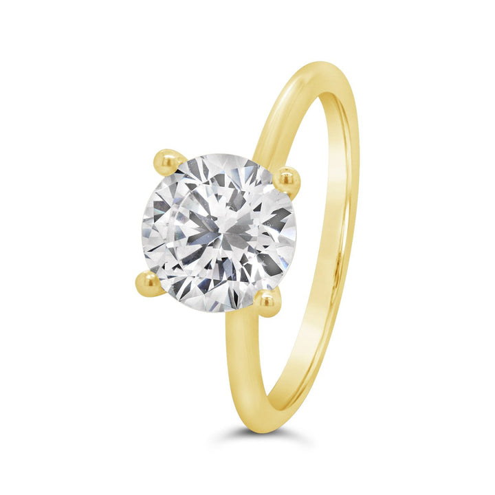 Solitaire Engagement Ring with Peek-a-boo Accent Stones