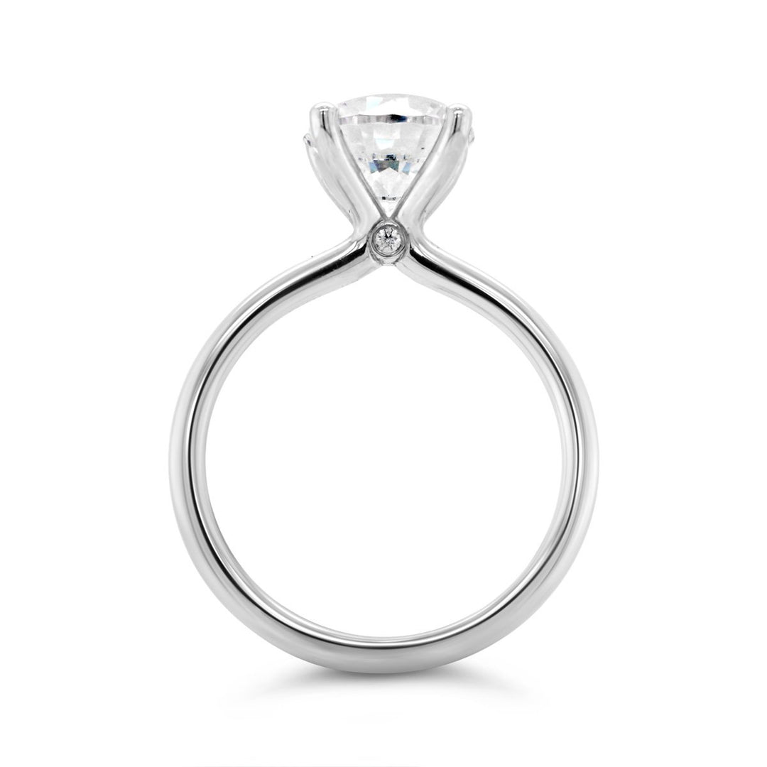 Solitaire Engagement Ring with Peek-a-boo Accent Stones