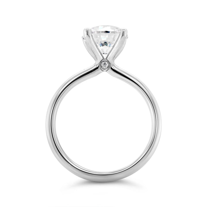 Solitaire Engagement Ring with Peek-a-boo Accent Stones