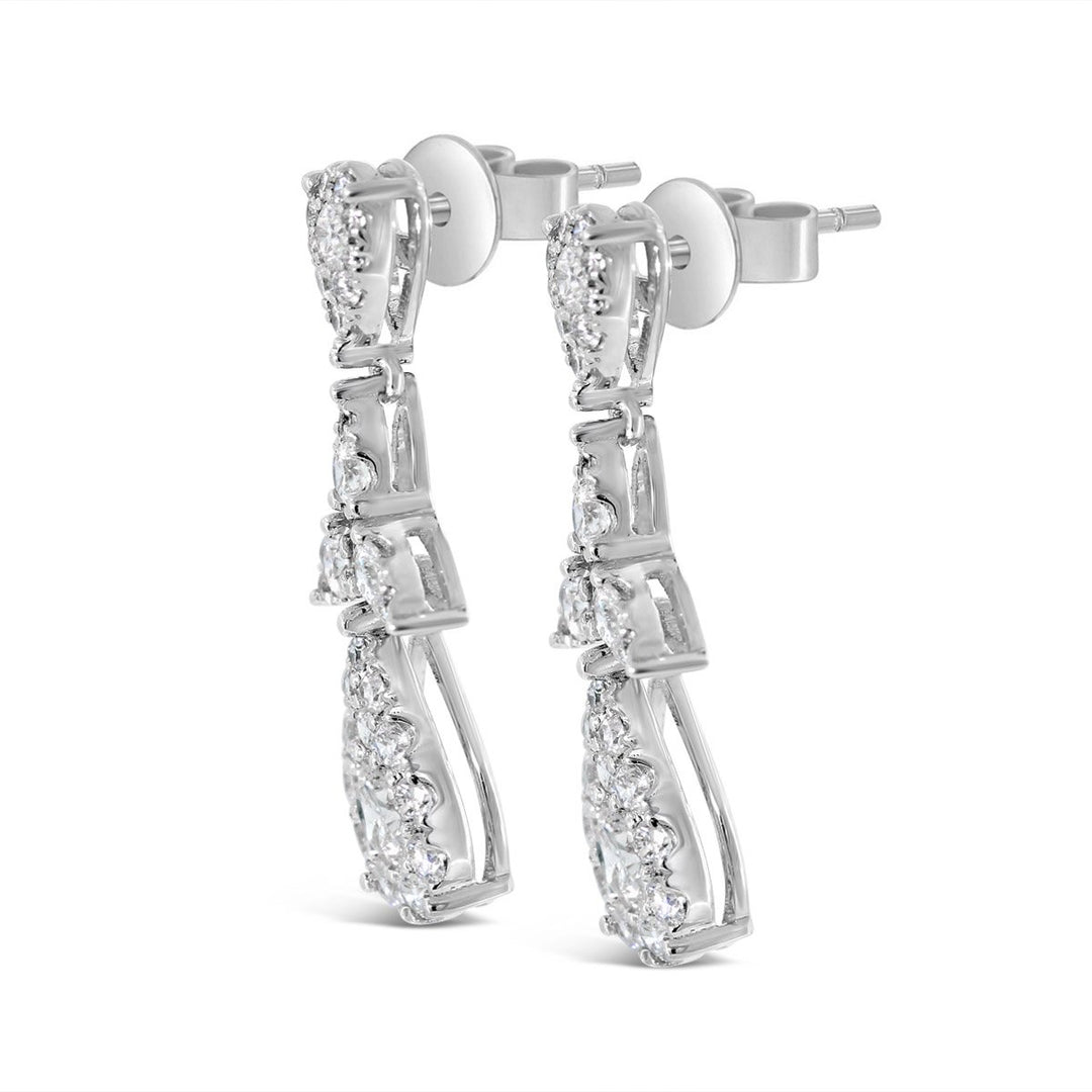 Pear Shape Halo Diamond Drop Earrings