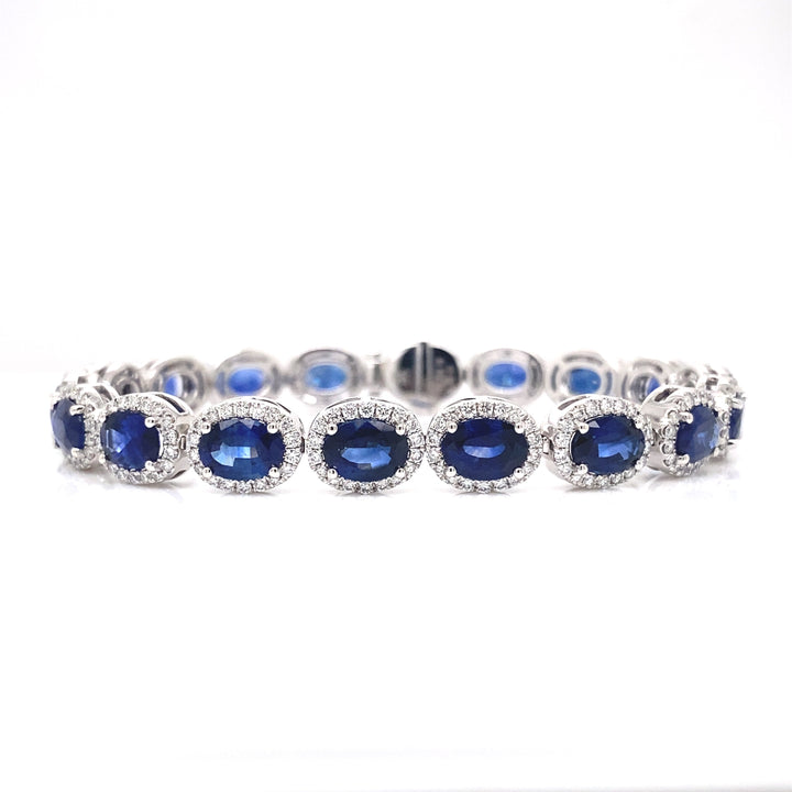 White Gold Diamond & Sapphire Bracelet - YJC2525B - The Diamond Guys