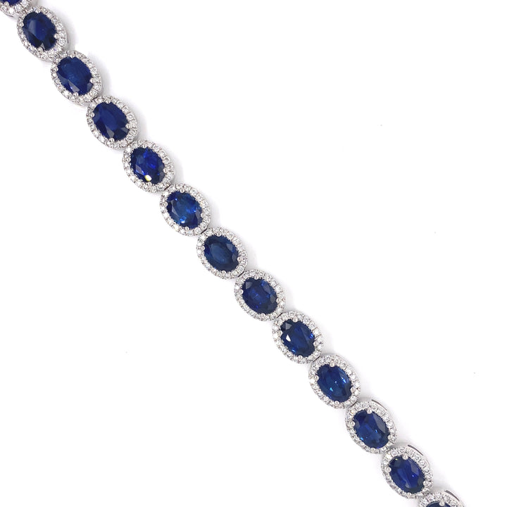 White Gold Diamond & Sapphire Bracelet - YJC2525B - The Diamond Guys