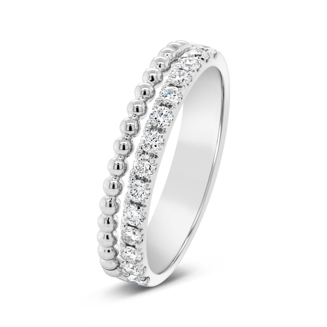 Double Row Diamond Stacking Diamond Ring - MR99115 - The Diamond Guys