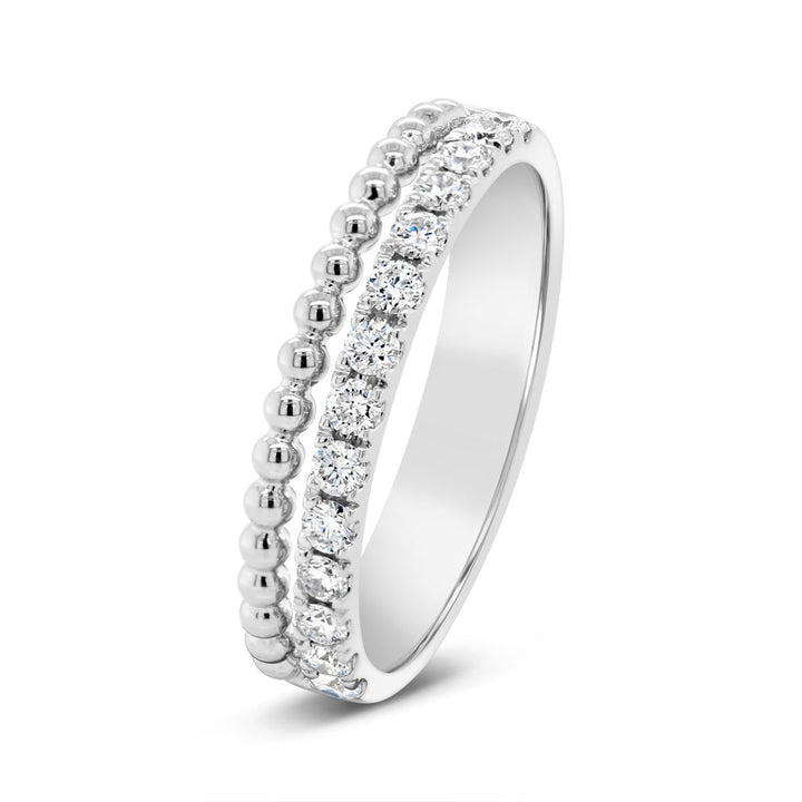 Double Row Diamond Stacking Diamond Ring - MR99115 - The Diamond Guys