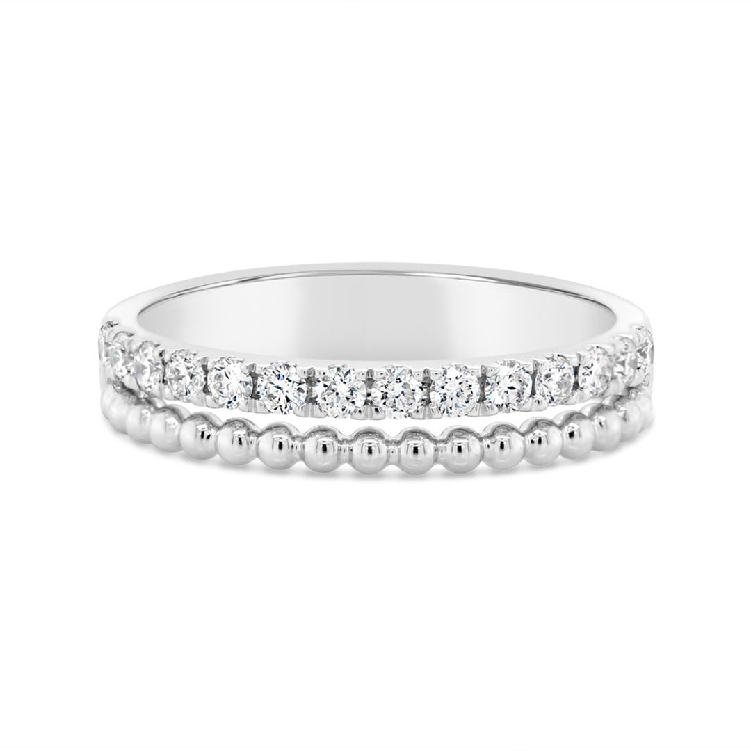 Double Row Diamond Stacking Diamond Ring - MR99115 - The Diamond Guys