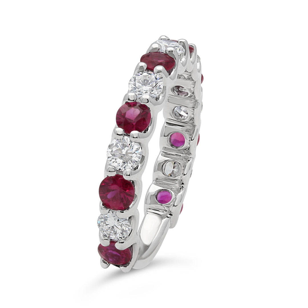 3/4 Way Diamond & Ruby Band