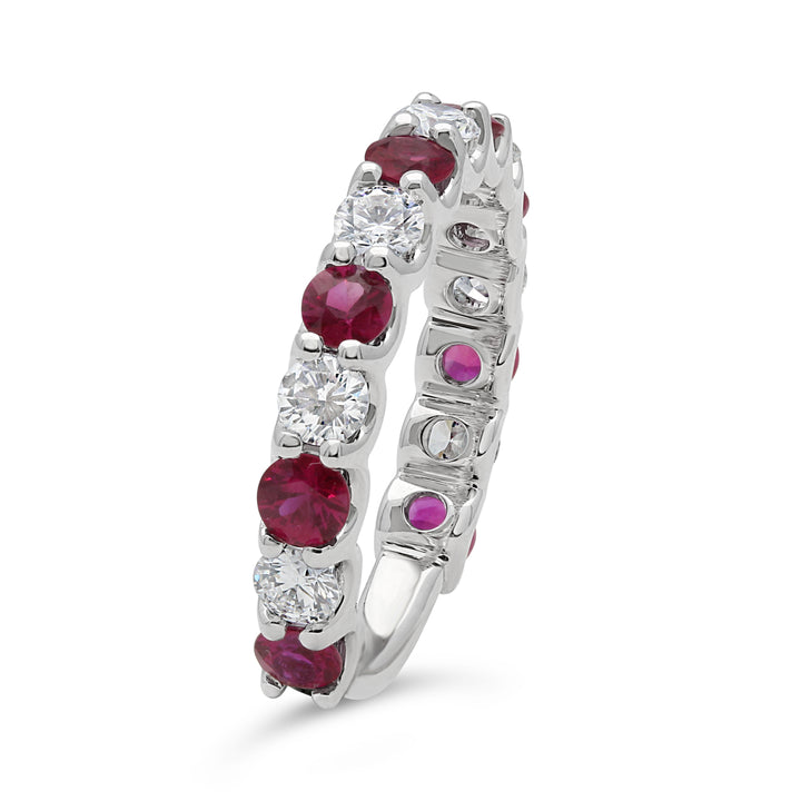 3/4 Way Diamond & Ruby Band