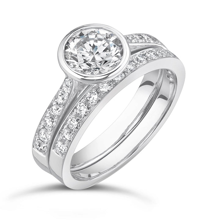 Diamond Engagement Ring Wedding Set - GR05886 - The Diamond Guys