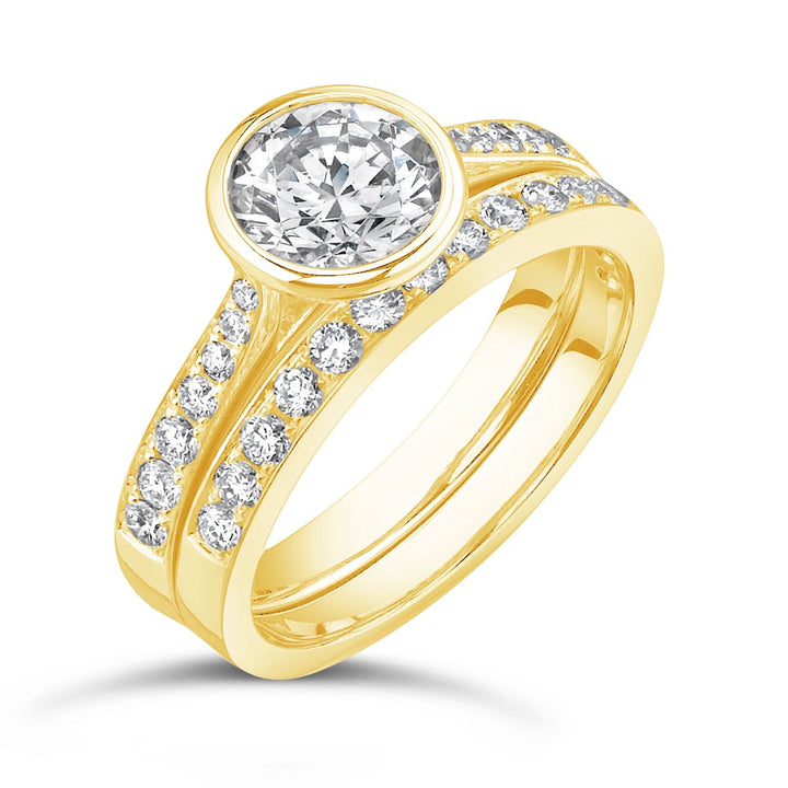 Diamond Engagement Ring Wedding Set - GR05886 - The Diamond Guys
