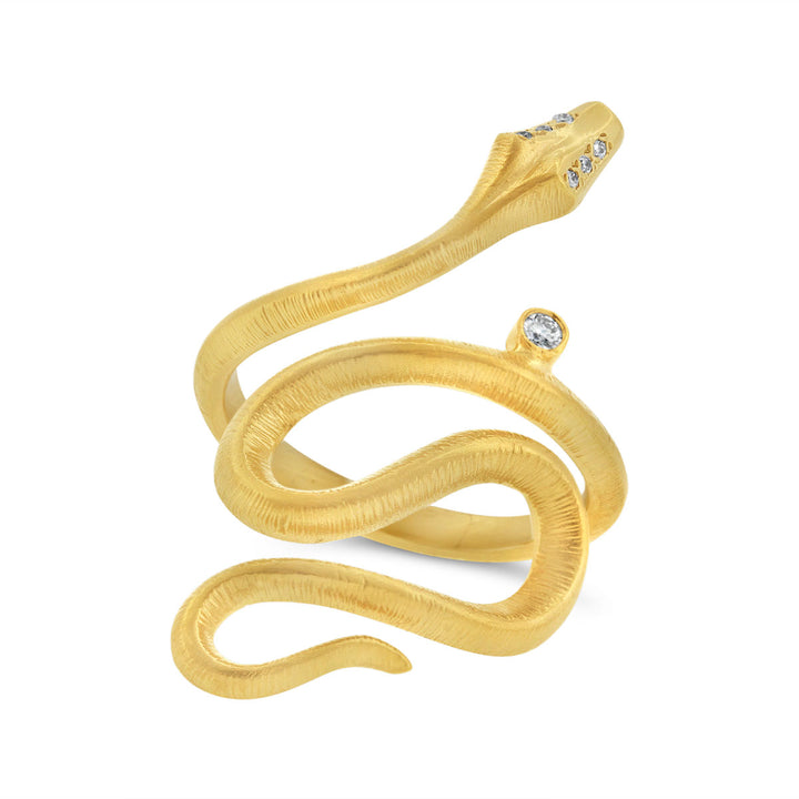 Diamond Snake Ring w/ Matte Finish