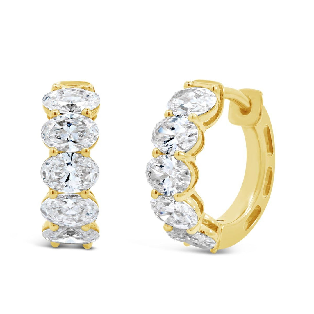 14K Yellow Gold Lab Grown Diamond Huggie Earrings - The Diamond Guys