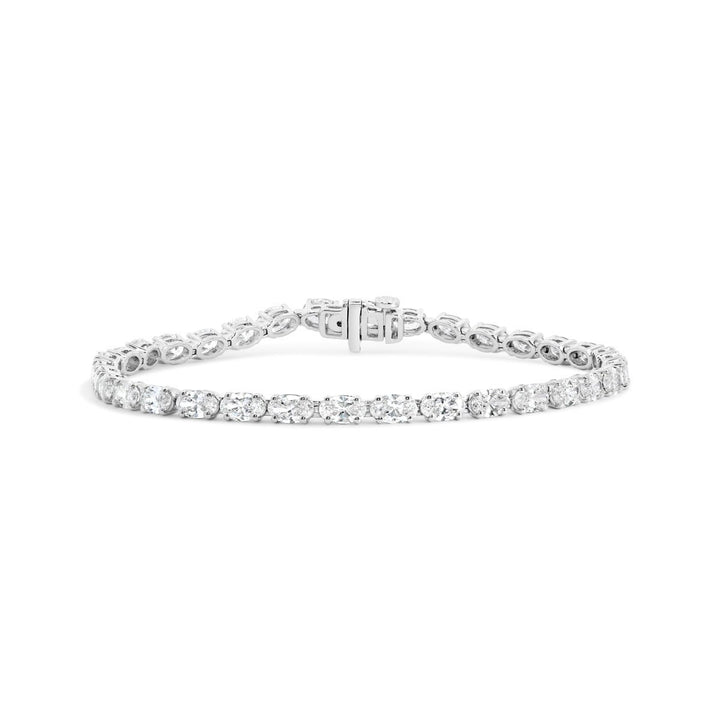 Oval Lab Grown East to West Diamond Tennis Bracelet  - 63464BW