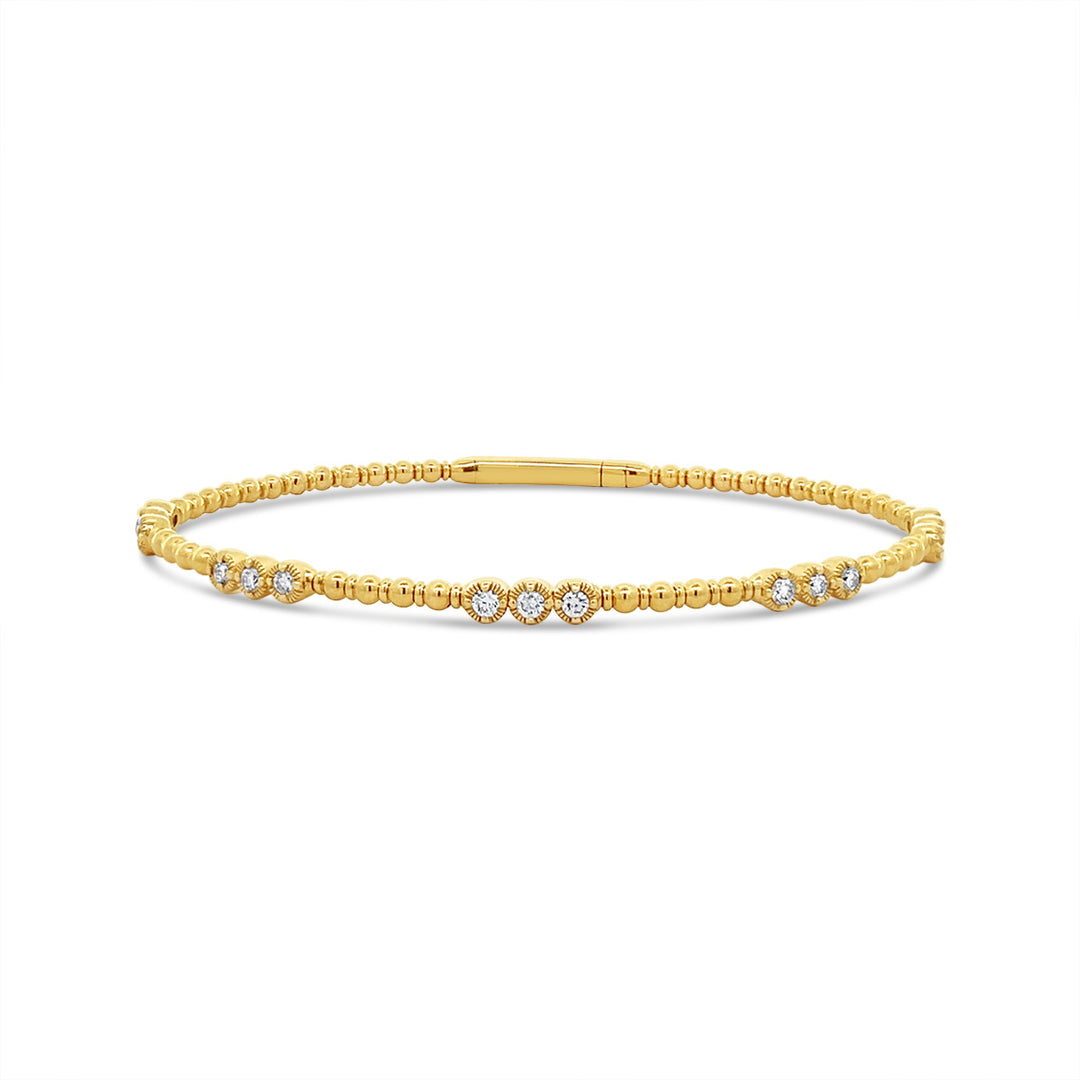 Yellow Gold Diamond Bangle - BDD7179