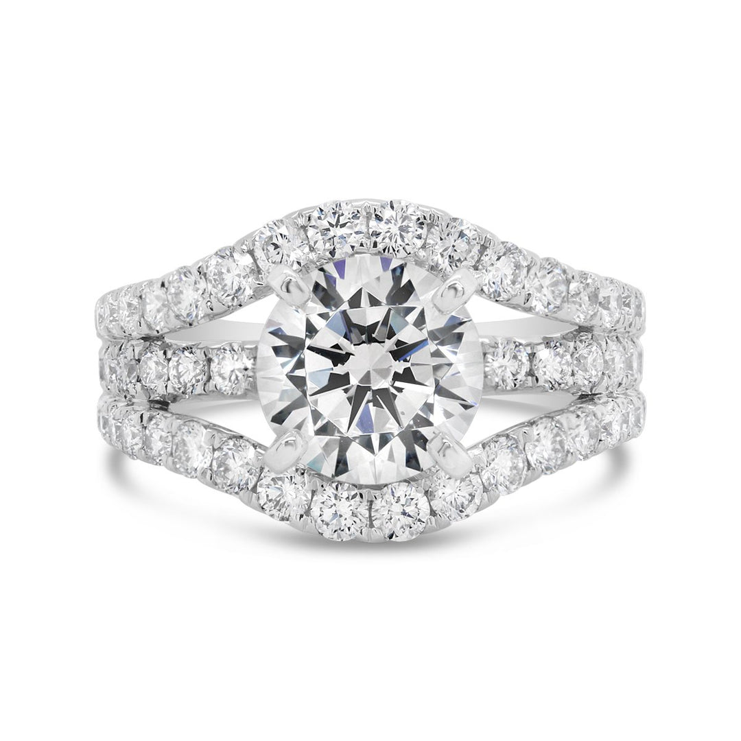 Split Shank Wide Band Diamond Engagement Ring - The Diamond Guys